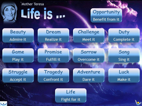 Life is an opportunity, benefit from it Mother Teresa teachings quotes